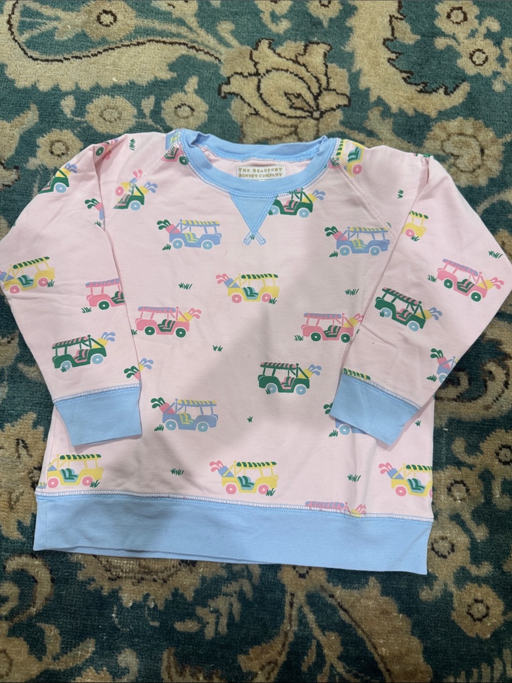 The Beaufort Bonnet Company Pink Golf Print Kids Sweatshirt